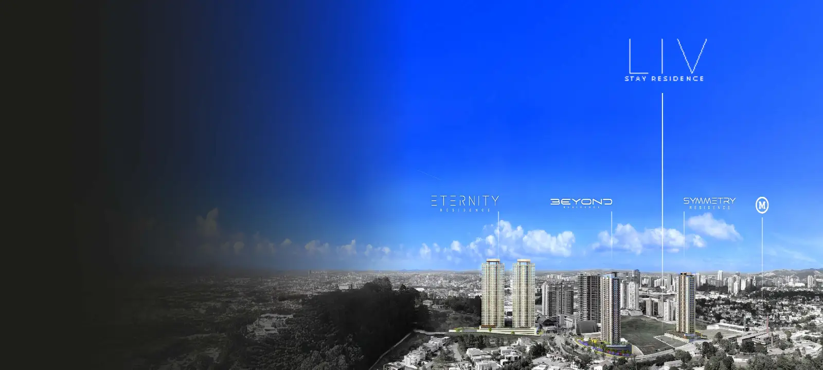 Vista aérea da região do Liv Stay Residence em Alphaville